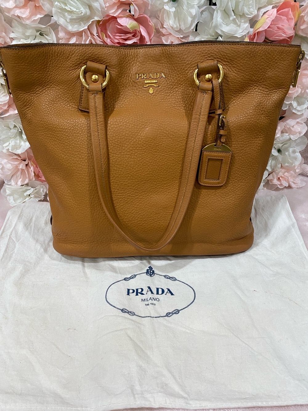 PRADA Vitello Daino Shopper Tote